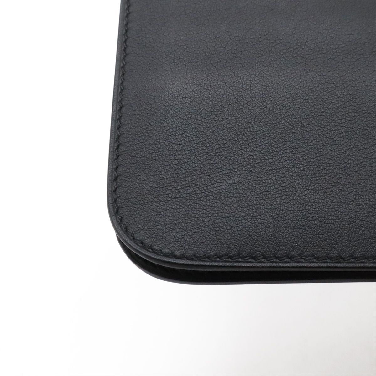 Hermes Dogon Rectoverso Long Bifold Wallet Veau Swift Black Silver — view 4