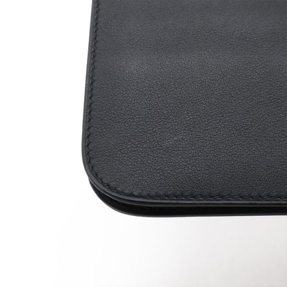 Hermes Dogon Rectoverso Long Bifold Wallet Veau Swift Black Silver — view 4