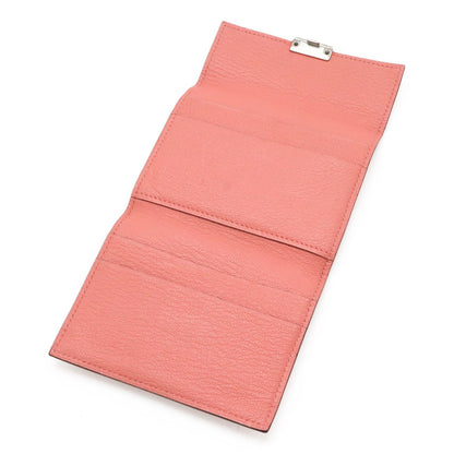 Hermes Click Mini Card Case Trifold Wallet Chevre Leather Roseate Pink Silver — view 5