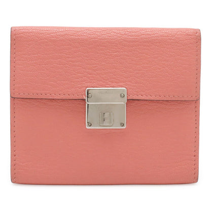 Hermes Click Mini Card Case Trifold Wallet Chevre Leather Roseate Pink Silver