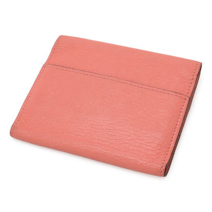 Hermes Click Mini Card Case Trifold Wallet Chevre Leather Roseate Pink Silver — view 2