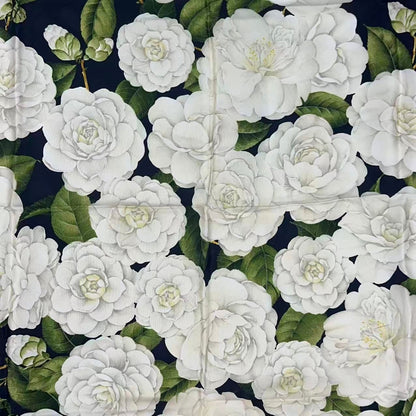 Chanel Logo Scarf Floral Pattern Black — view 6