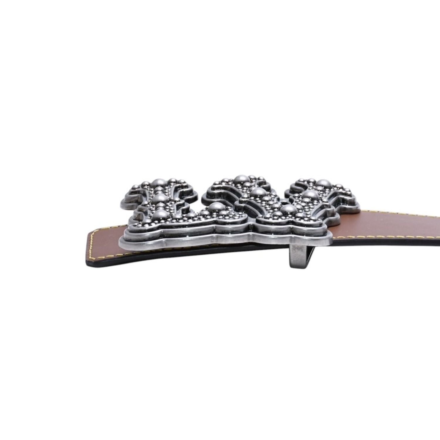 Louis Vuitton Belt LV Reversible Brown Metal Silver — view 5