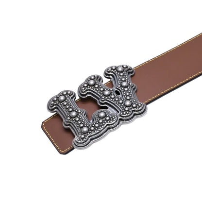 Louis Vuitton Belt LV Reversible Brown Metal Silver — view 4
