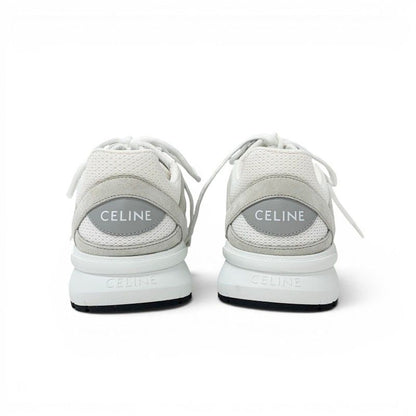 Celine Sneakers Mesh Suede Leather White Gray Logo — view 5