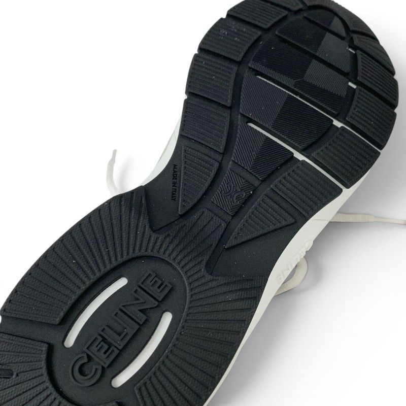 Celine Sneakers Mesh Suede Leather White Gray Logo — view 8