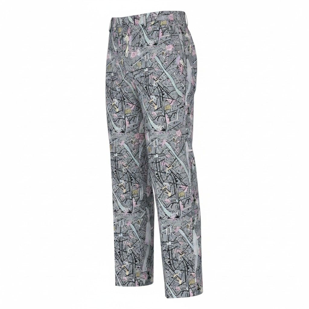 Fendi Pants Silk All Over Pattern 46 Gray
