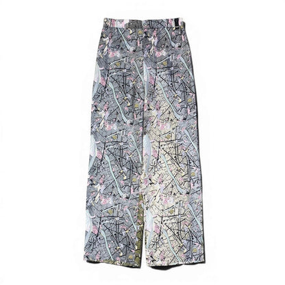 Fendi Pants Silk All Over Pattern 46 Gray — view 2