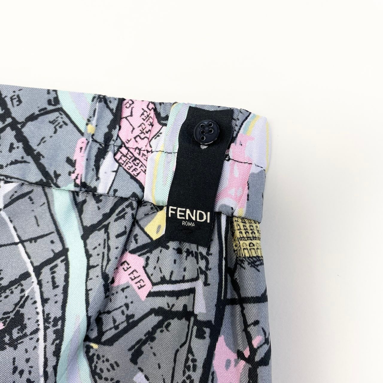 Fendi Pants Silk All Over Pattern 46 Gray — view 6