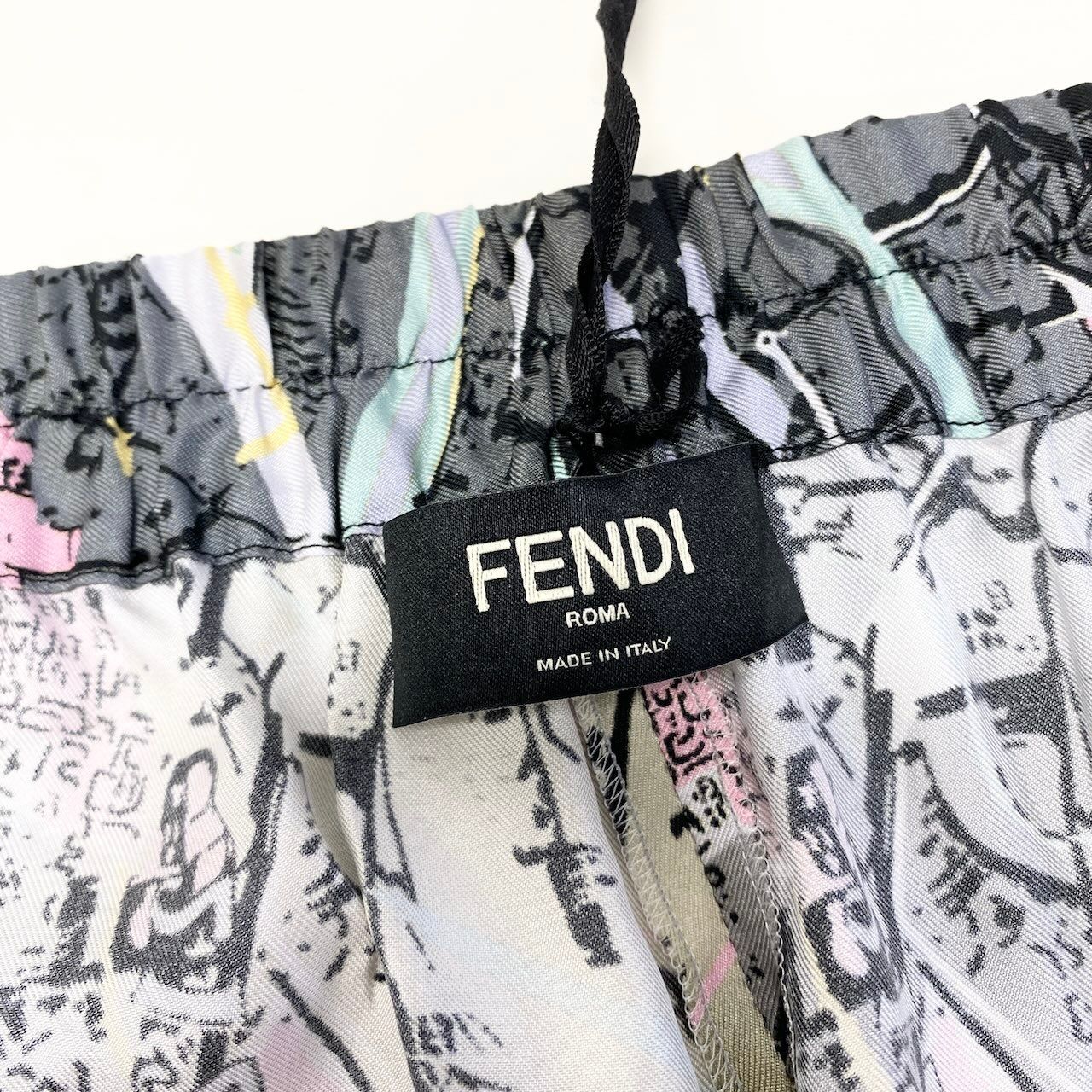 Fendi Pants Silk All Over Pattern 46 Gray — view 8