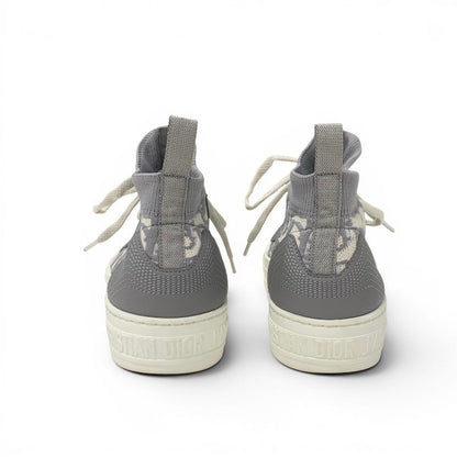 Dior Walk'n' Sneakers Fabric Leather Gray Ivory Logo Knit — view 5