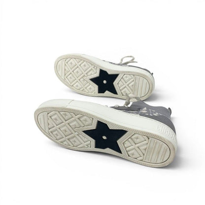 Dior Walk'n' Sneakers Fabric Leather Gray Ivory Logo Knit — view 6