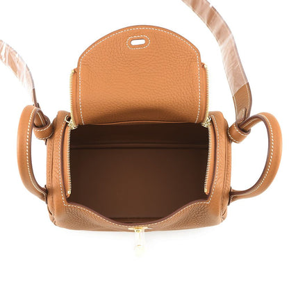 Hermes Lindy Mini Gold Taurillon Clemence 2-Way Shoulder — view 5