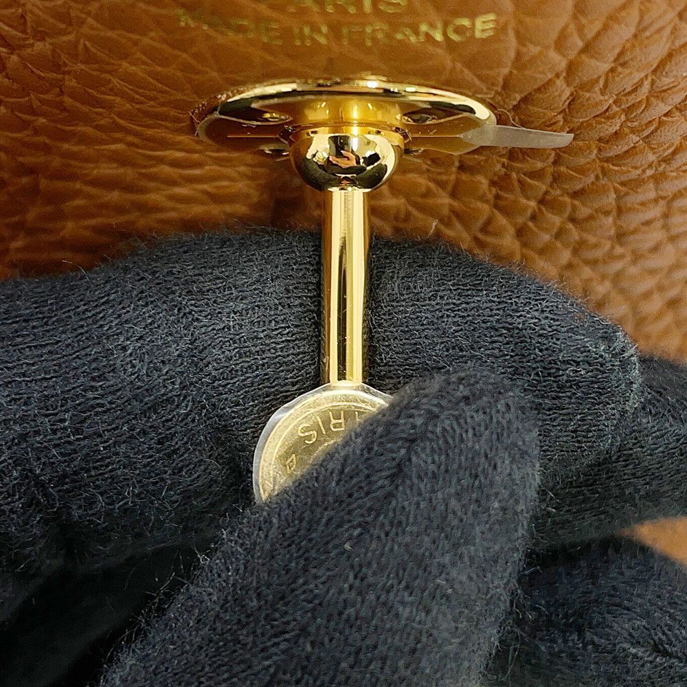 Hermes Lindy Mini Gold Taurillon Clemence 2-Way Shoulder — view 6