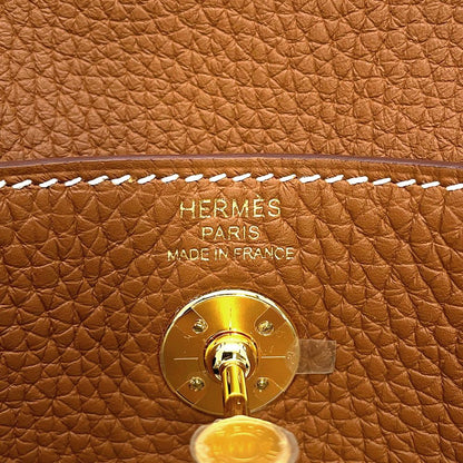 Hermes Lindy Mini Gold Taurillon Clemence 2-Way Shoulder — view 9