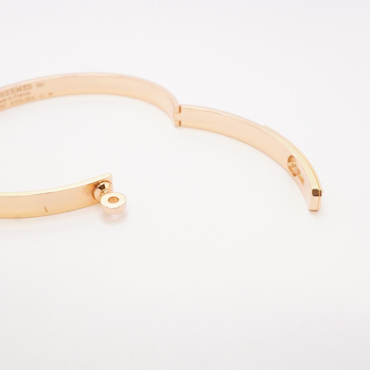 Hermes Bangle Kelly PM 18k Pink Gold Diamond Bracelet — view 8