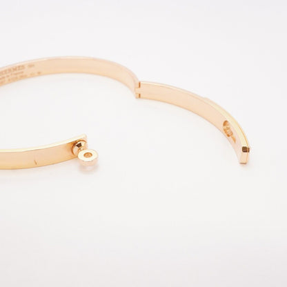Hermes Bangle Kelly PM 18k Pink Gold Diamond Bracelet — view 8