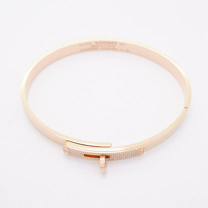 Hermes Bangle Kelly PM 18k Pink Gold Diamond Bracelet — view 3