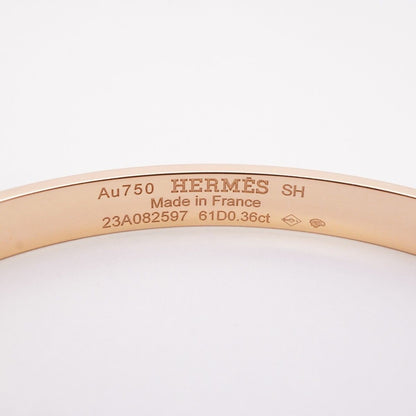 Hermes Bangle Kelly PM 18k Pink Gold Diamond Bracelet — view 5