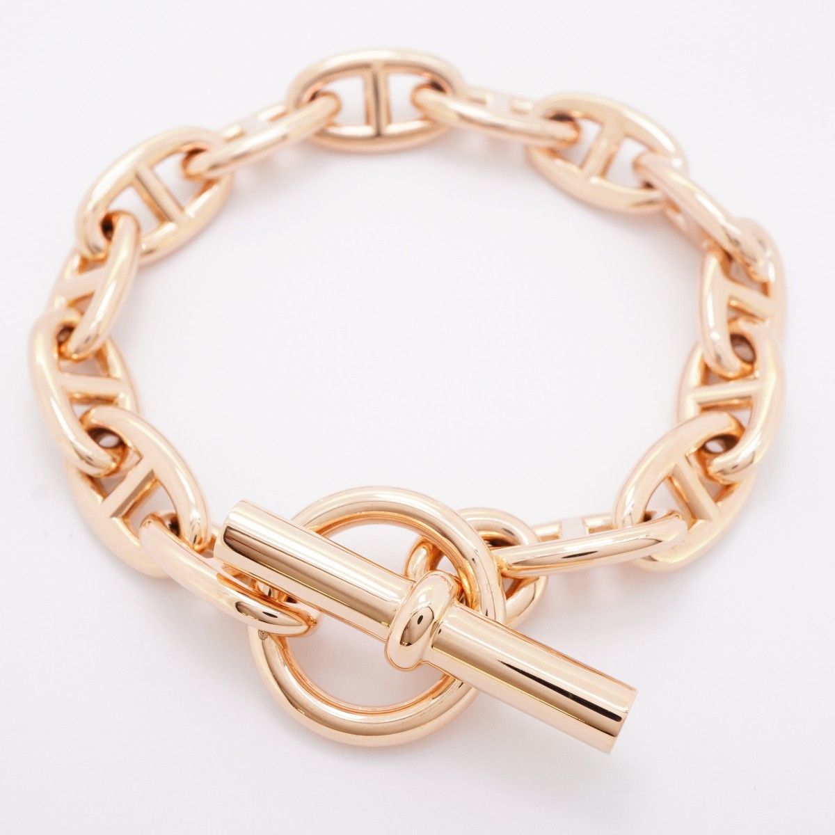 Hermes Bracelet Chaine D'ancre GM 14 Links 18k Pink Gold — view 3