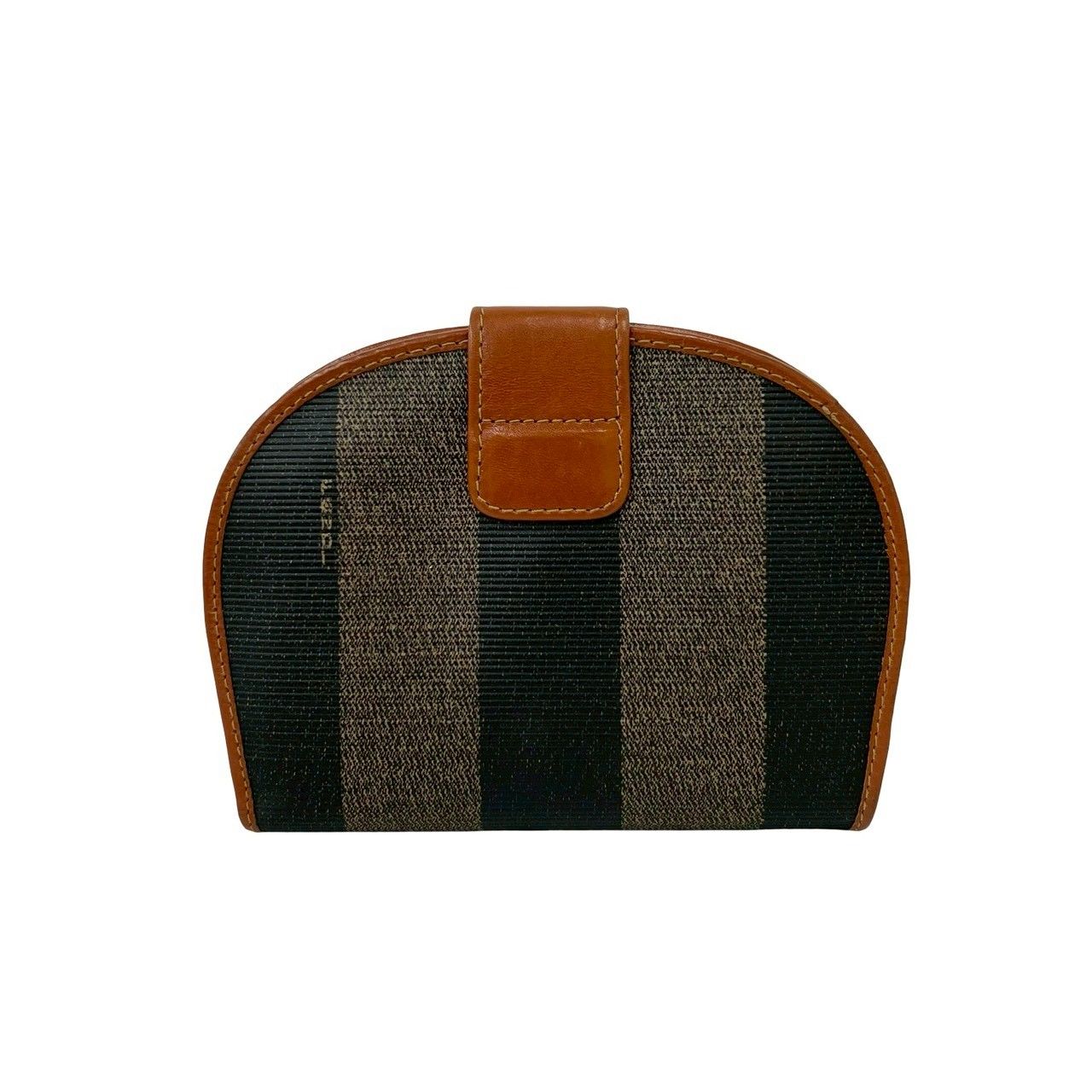 Fendi Vintage Pecan Pattern FF Logo Wallet Leather Bifold Mini Brown — view 2