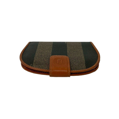 Fendi Vintage Pecan Pattern FF Logo Wallet Leather Bifold Mini Brown — view 3