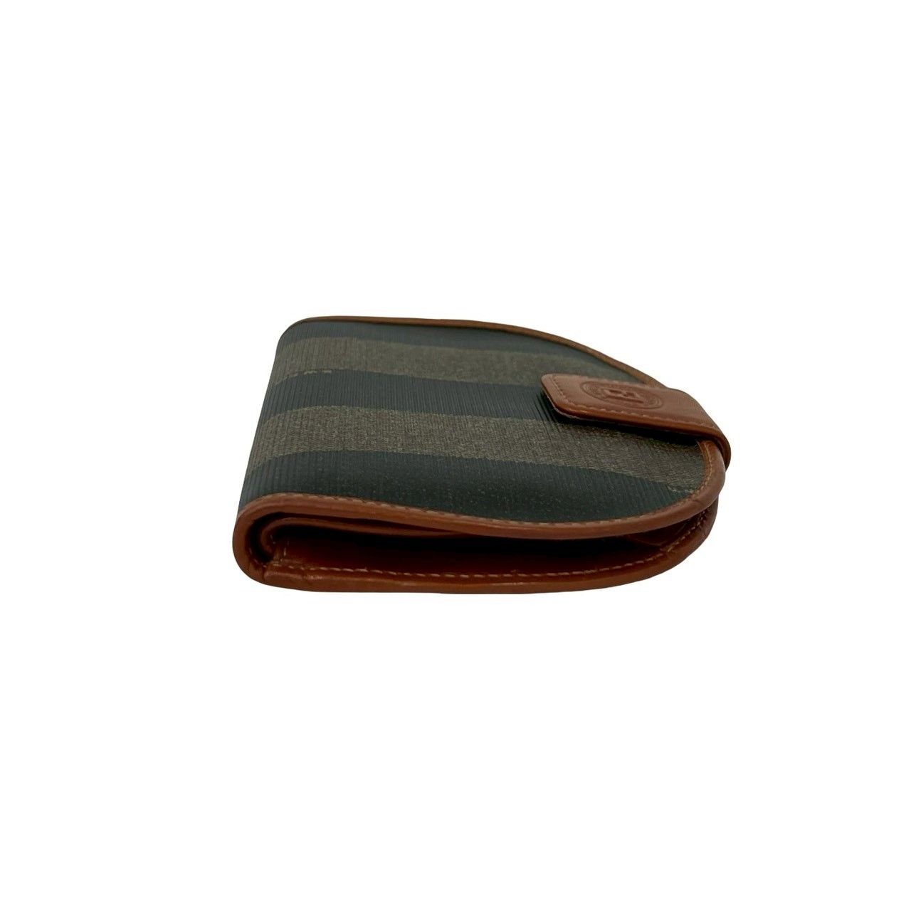 Fendi Vintage Pecan Pattern FF Logo Wallet Leather Bifold Mini Brown — view 5