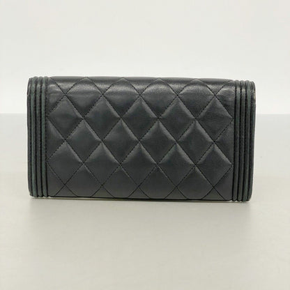 Chanel Wallet Boy Lambskin Black Silver — view 9