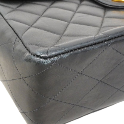 Chanel Shoulder Bag Deca Quilted Lambskin Black Gold — view 6