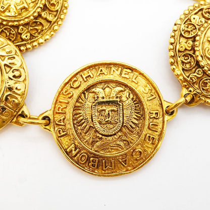 Chanel Bracelet Vintage CC Logo Cambon Gold Plated — view 9