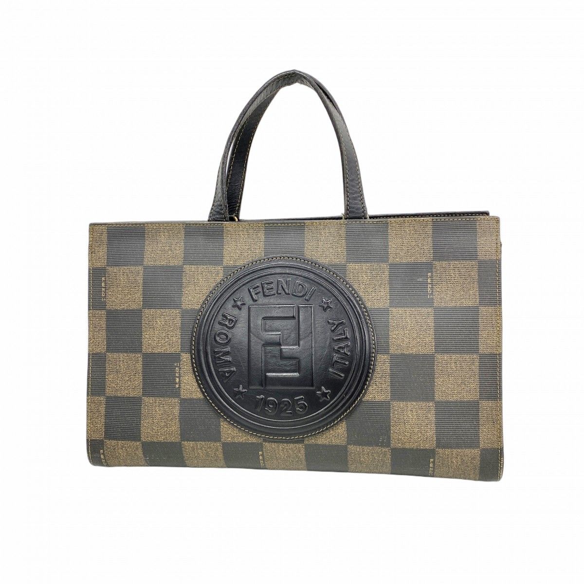 Fendi Handbag Black Brown Silver