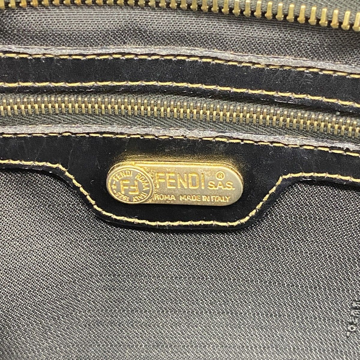 Fendi Handbag Black Brown Silver — view 5