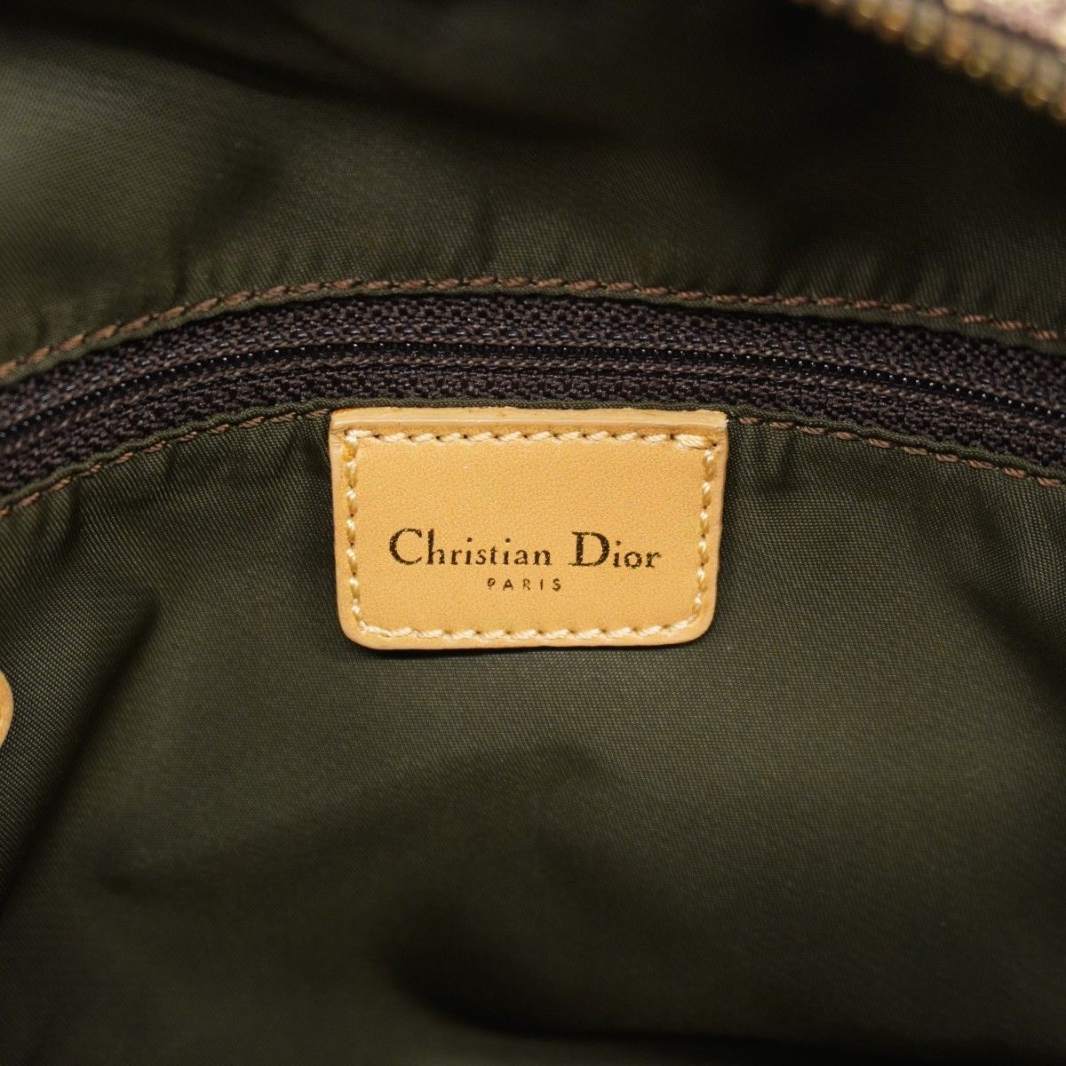 Dior Handbag Trotter Double Saddle Canvas Leather Brown Gold — view 5