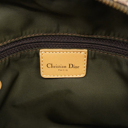 Dior Handbag Trotter Double Saddle Canvas Leather Brown Gold — view 5