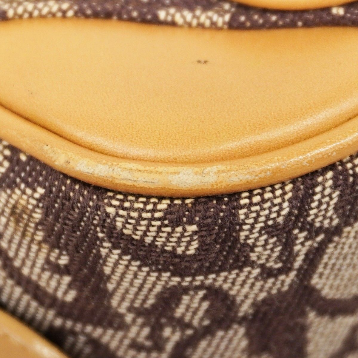 Dior Handbag Trotter Double Saddle Canvas Leather Brown Gold — view 6
