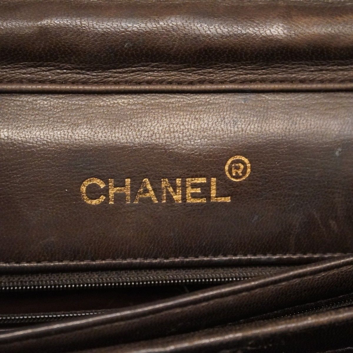 Chanel Shoulder Bag Quilted Lambskin Brown Gold — view 5