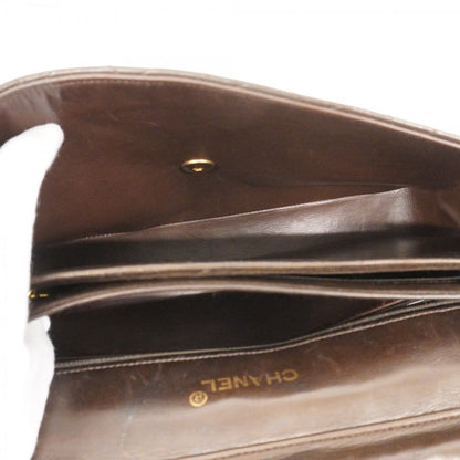 Chanel Shoulder Bag Quilted Lambskin Brown Gold — view 4