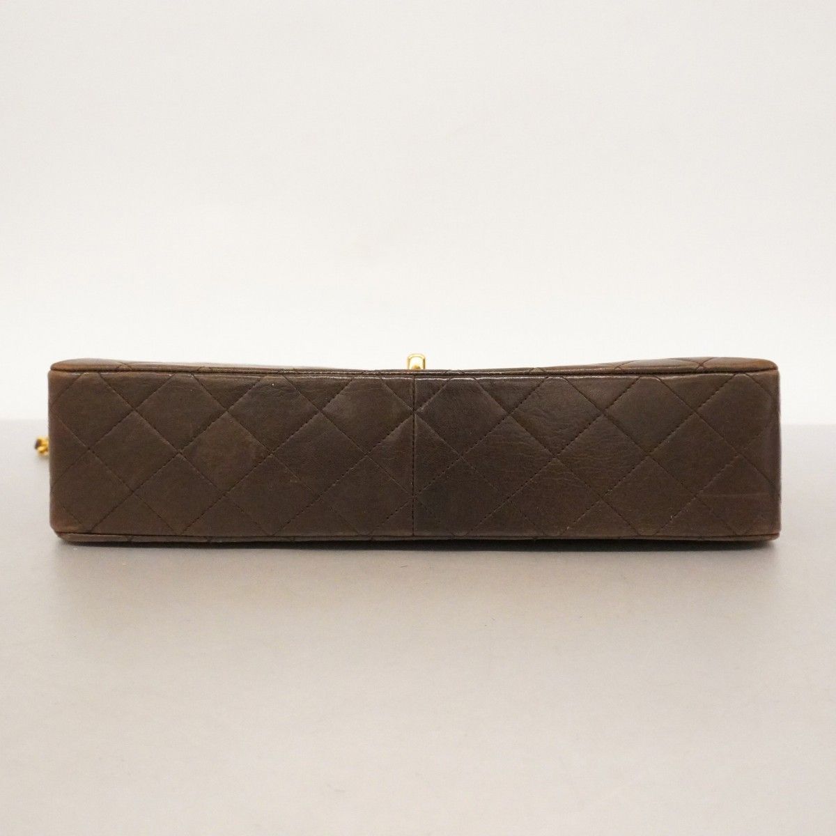 Chanel Shoulder Bag Quilted Lambskin Brown Gold — view 3