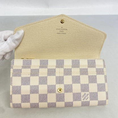 Louis Vuitton Wallet Damier Azur Portefeuille Sarah White — view 5