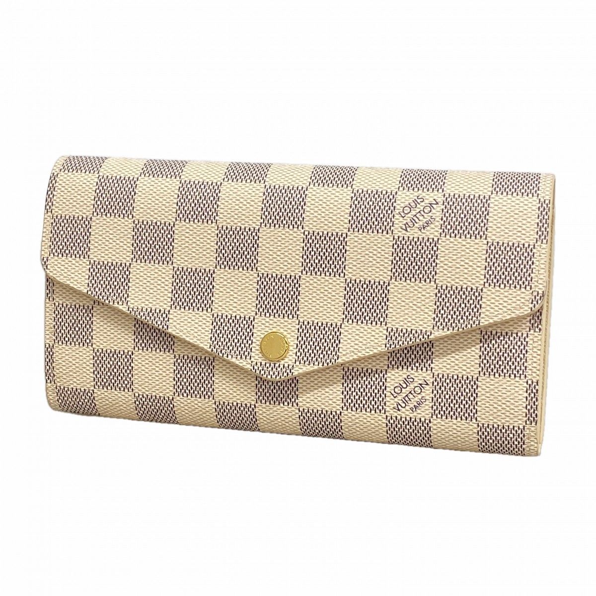Louis Vuitton Wallet Damier Azur Portefeuille Sarah White