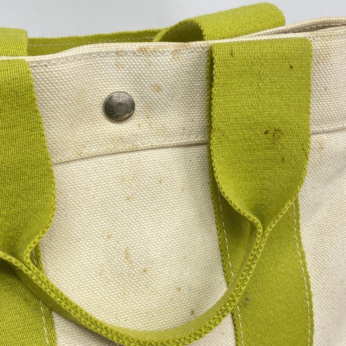 Hermes Tote Bora PM Canvas Green Silver — view 7