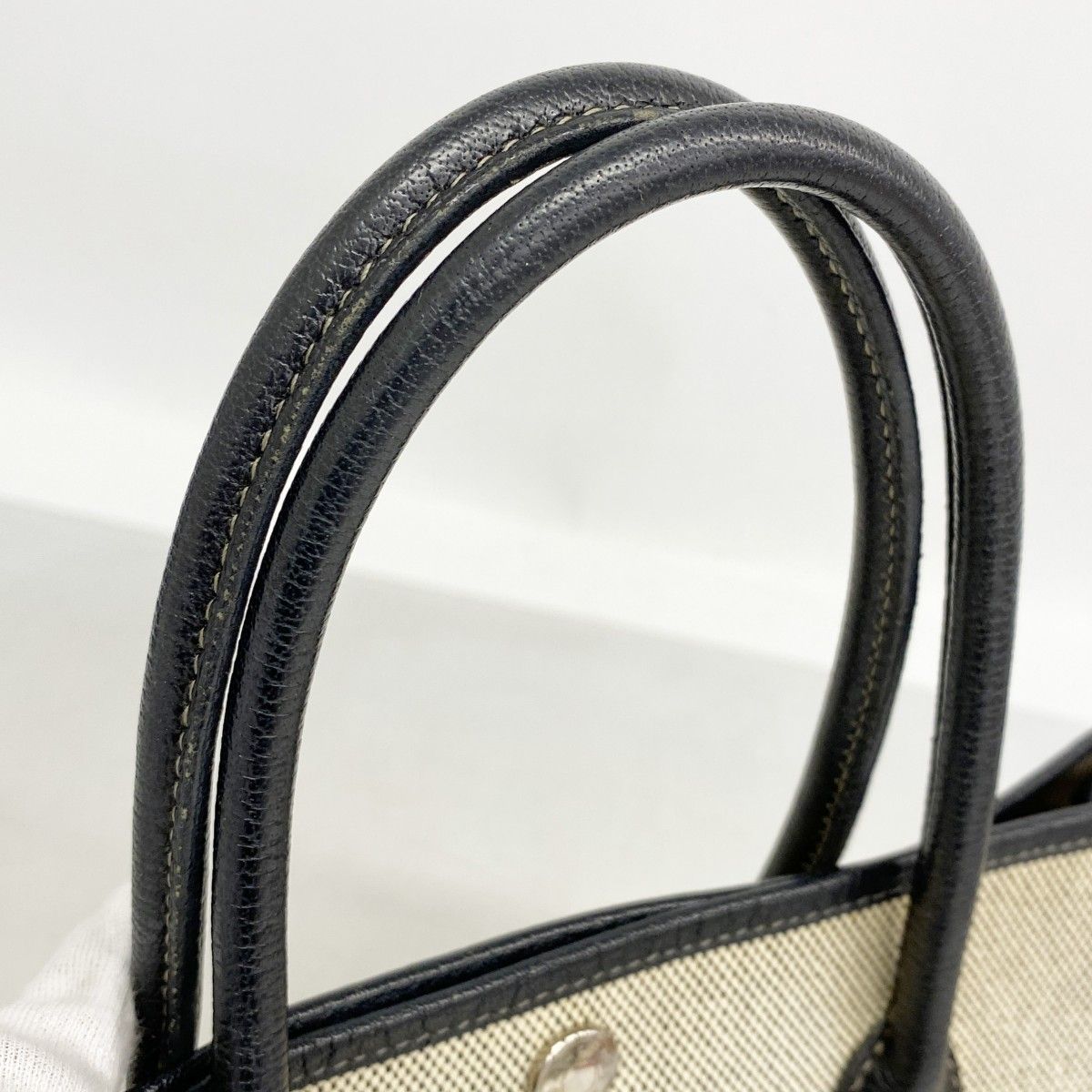 Hermes Tote Garden Party TPM Toile Ash Black Silver — view 9
