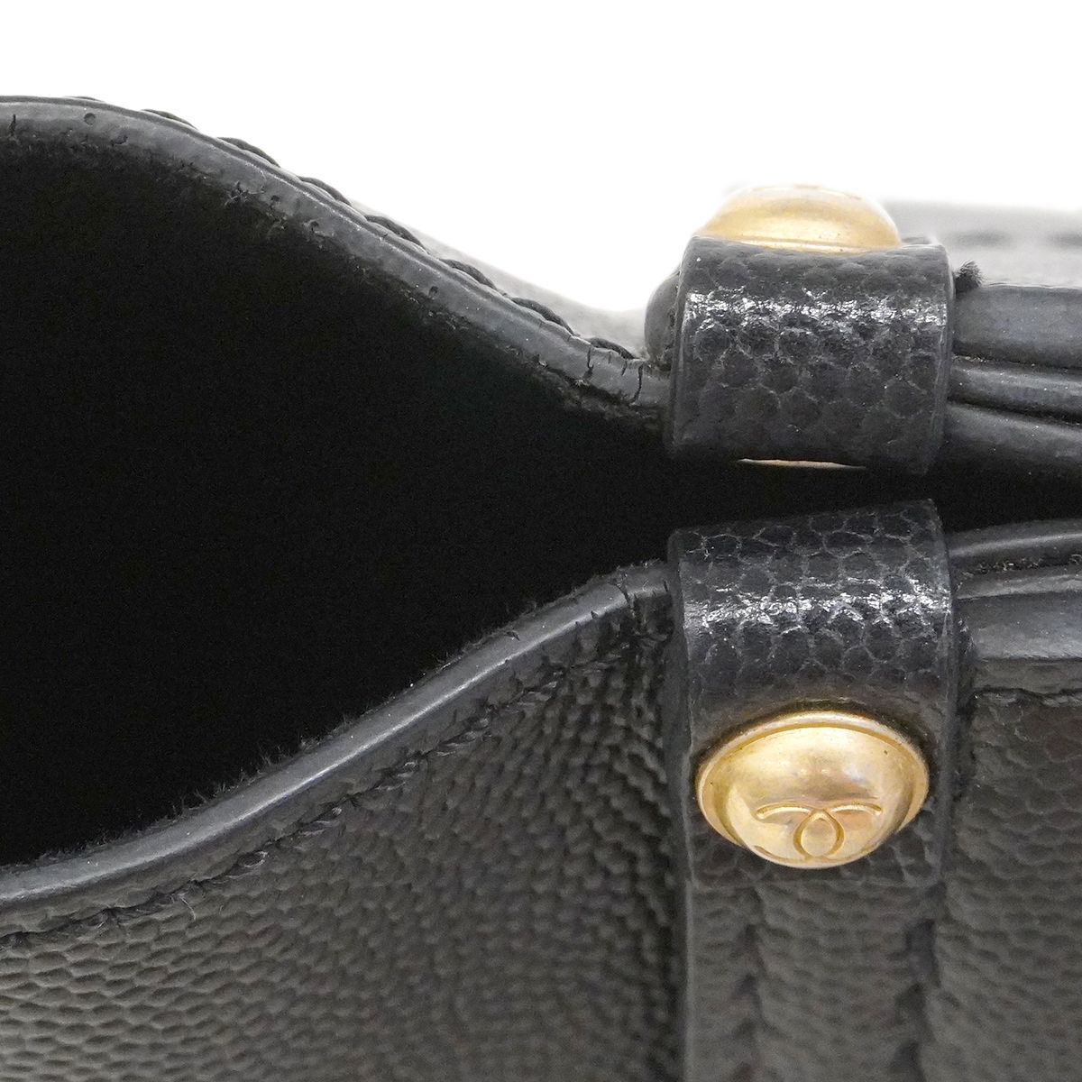 Chanel Chain Tote Deauville Caviar Leather Black Gold 2-Way — view 7