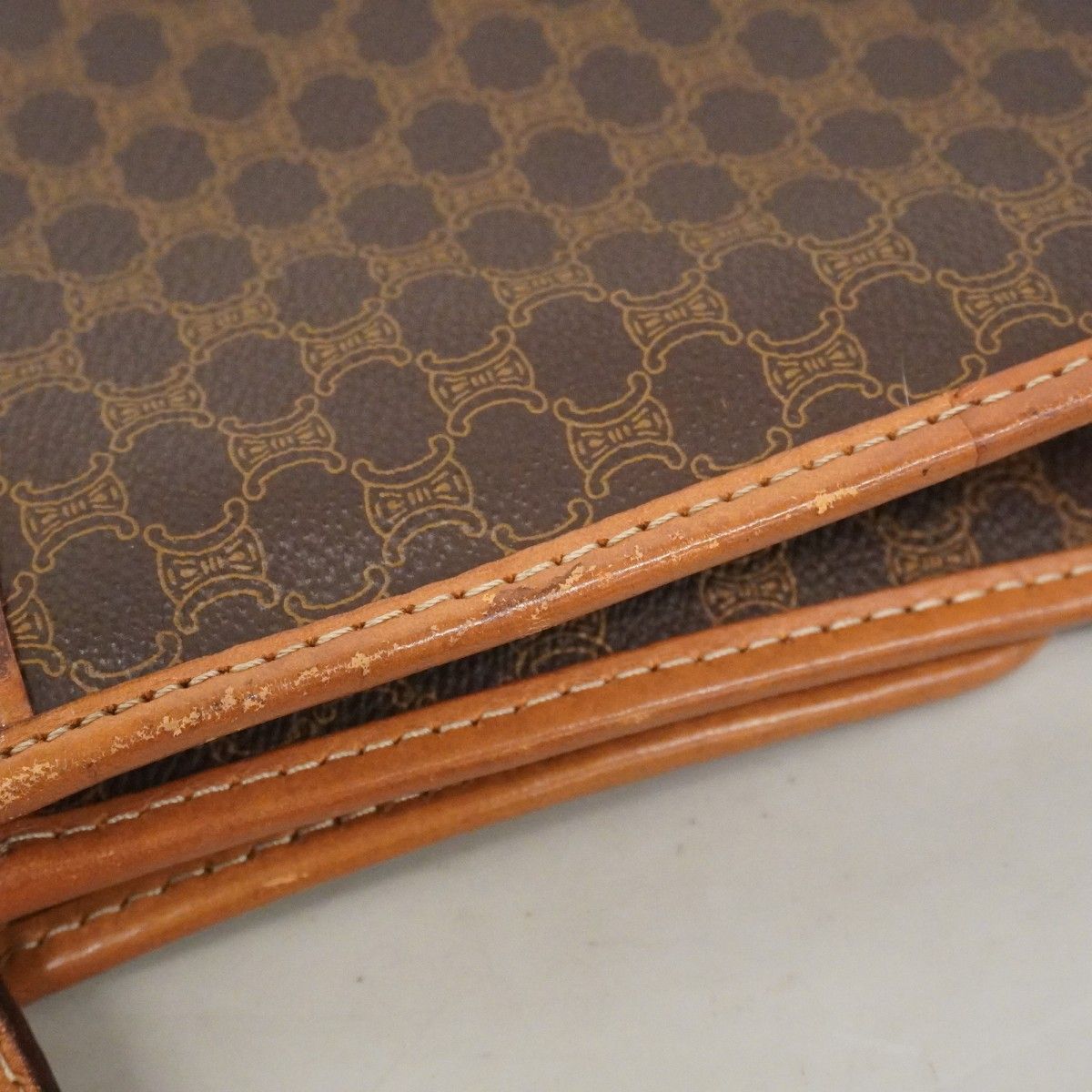 Celine Shoulder Bag Macadam Brown Gold — view 8
