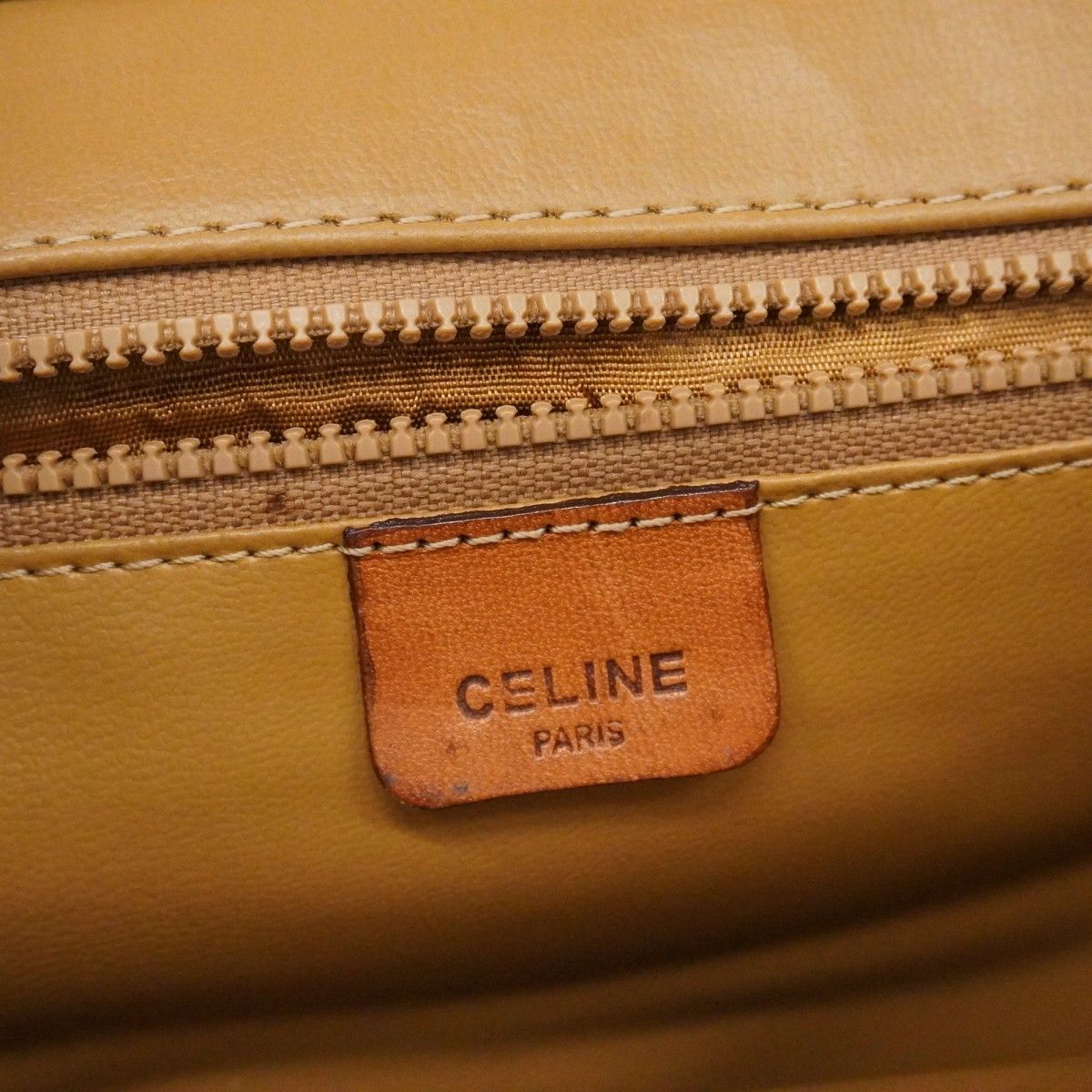 Celine Shoulder Bag Macadam Brown Gold — view 5