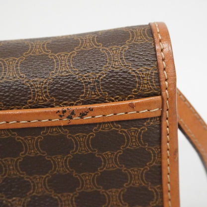 Celine Shoulder Bag Macadam Brown Gold — view 7