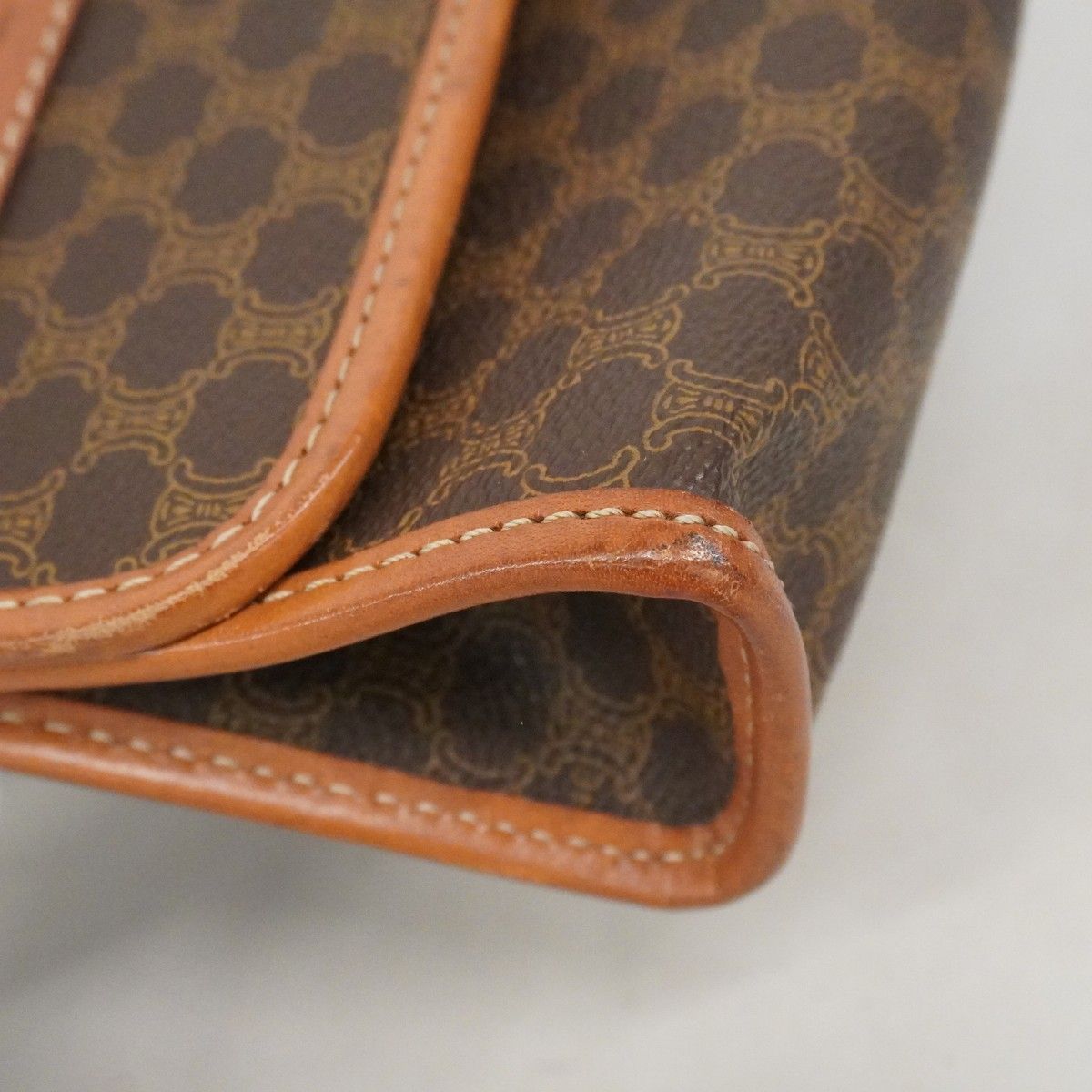 Celine Shoulder Bag Macadam Brown Gold — view 6