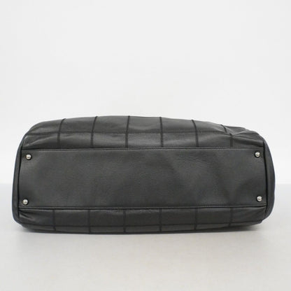 Chanel Handbag Choco Bar Leather Black Silver — view 3