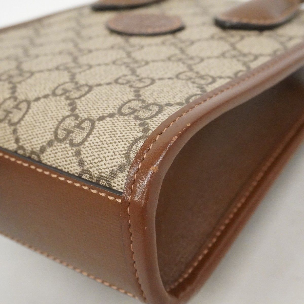 Gucci Handbag GG Supreme Beige Brown Gold 2-Way — view 6
