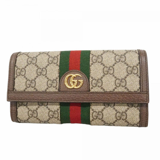 Gucci Wallet Ophidia Beige Brown Gold
